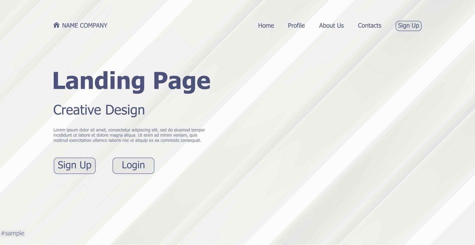 home page landing bianco grigio web landing page template sito web digitale landing page design concept - vector