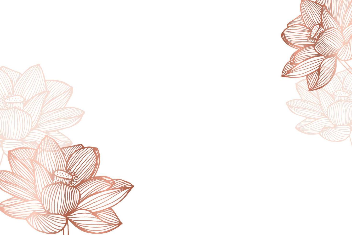 sfondo di loto rosa metallico disegnato a mano. illustrazione vettoriale. vettore