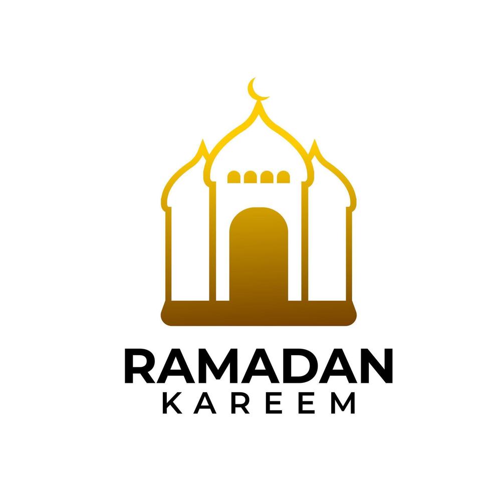 disegno vettoriale dell'illustrazione islamica del logo della moschea del ramadan kareem
