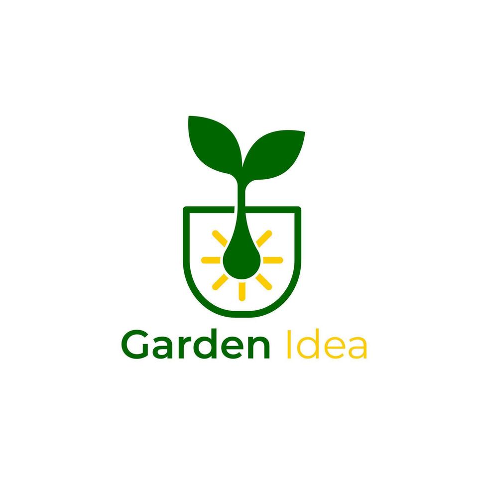 design del logo dell'idea del giardino vettore