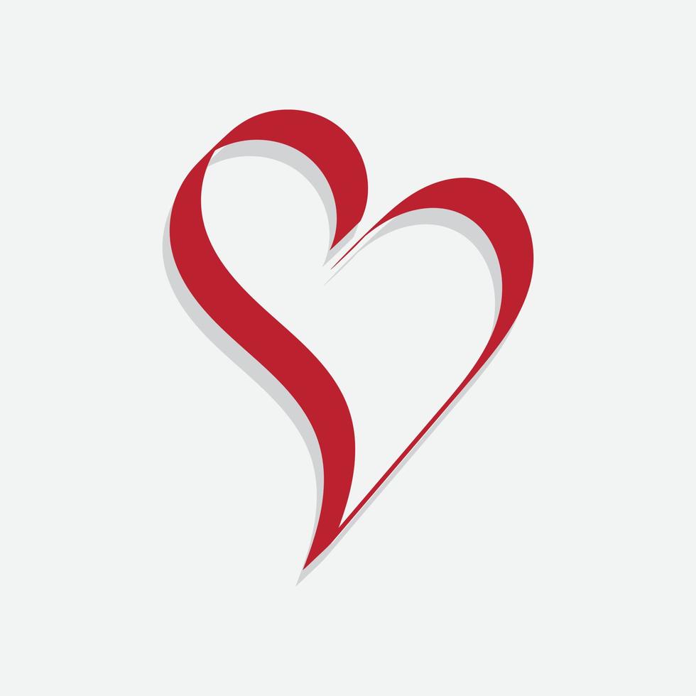 sagome di cuore vettore rosso gratis con sfondo bianco