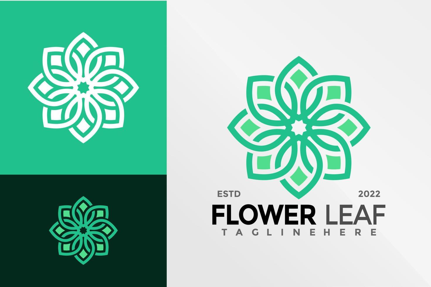 modello di illustrazione vettoriale di design con logo a foglia di fiore naturale