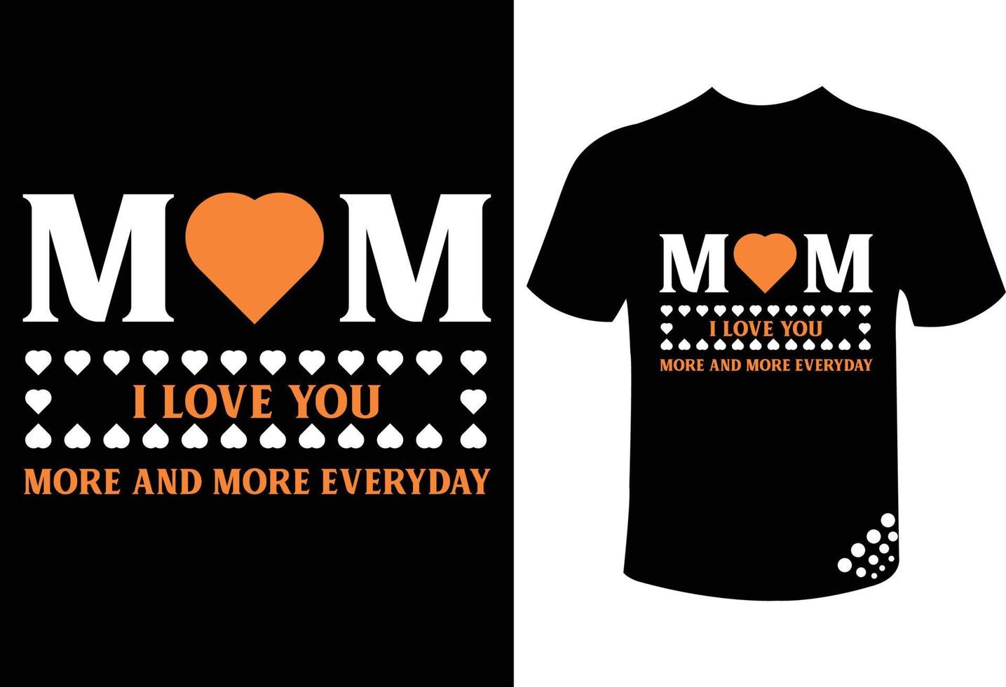 citazione del design della maglietta tipografica per la festa della mamma mamma ti amo sempre di più ogni giorno vettore