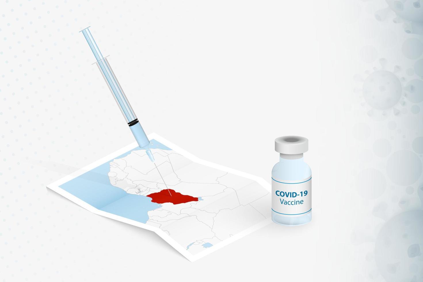 vaccinazione nigeria, iniezione con vaccino covid-19 nella mappa della nigeria. vettore