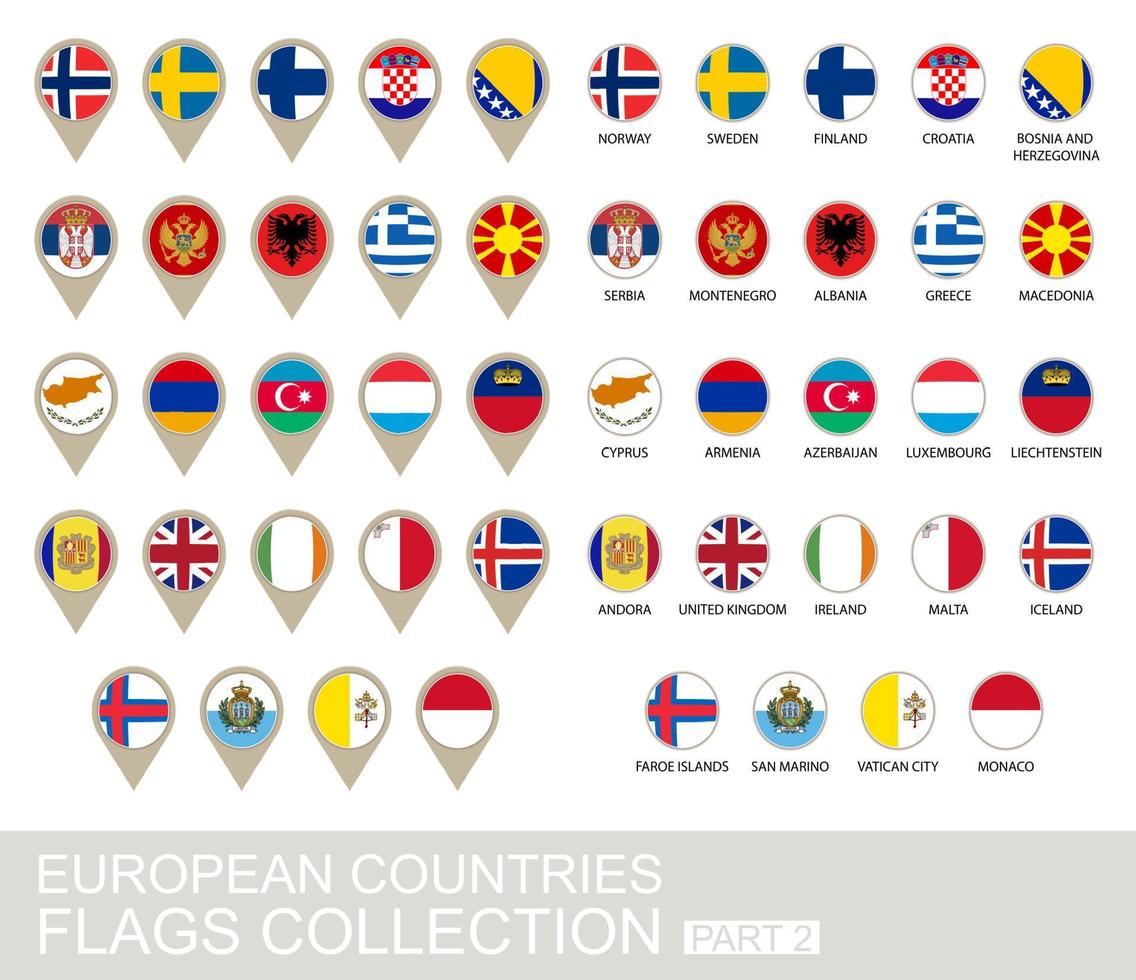 collezione di bandiere dei paesi europei vettore