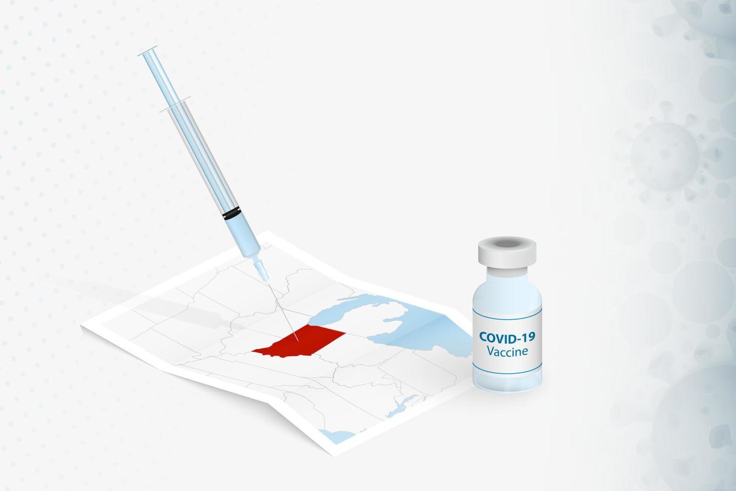 vaccinazione indiana, iniezione con vaccino covid-19 nella mappa dell'indiana. vettore