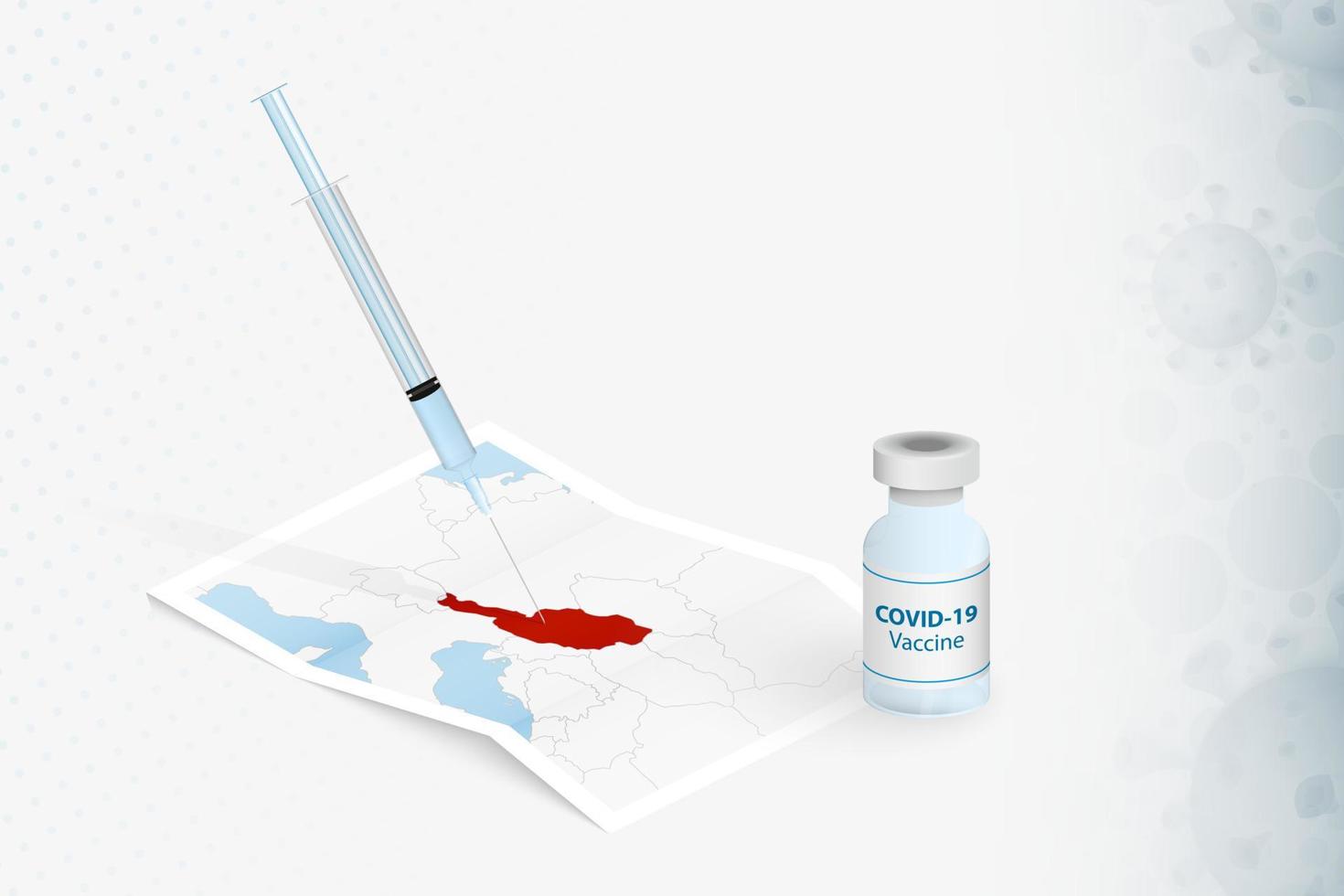 vaccinazione austriaca, iniezione con vaccino covid-19 nella mappa dell'austria. vettore