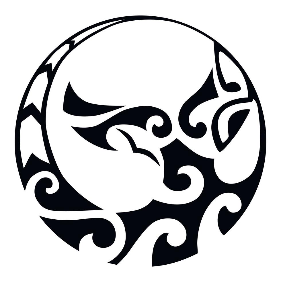 disegno maori del tatuaggio. ornamento etnico orientale. tatuaggio tribale d'arte. logo di schizzo vettoriale di un tatuaggio in stile maori.