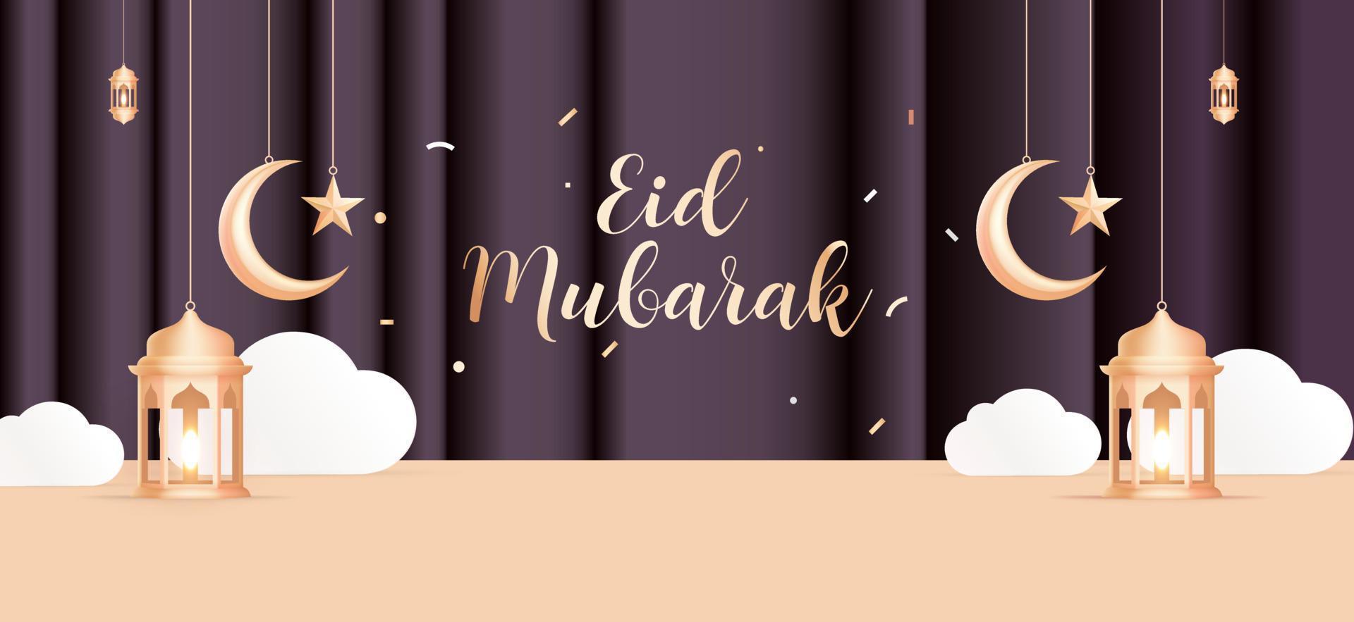 eid mubarak biglietto di auguri islamico nel vettore di calligrafia araba. eid al fitr e eid al adha vettore di calligrafia. illustrazione vettoriale felice eid. eid adha, calligrafia eid fitr nell'arte islamica.