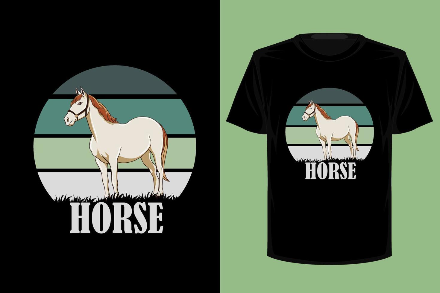 design della maglietta vintage retrò del cavallo vettore