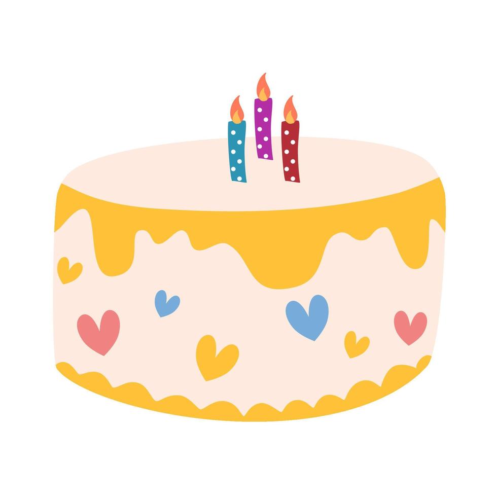 illustrazione della torta di compleanno vettore