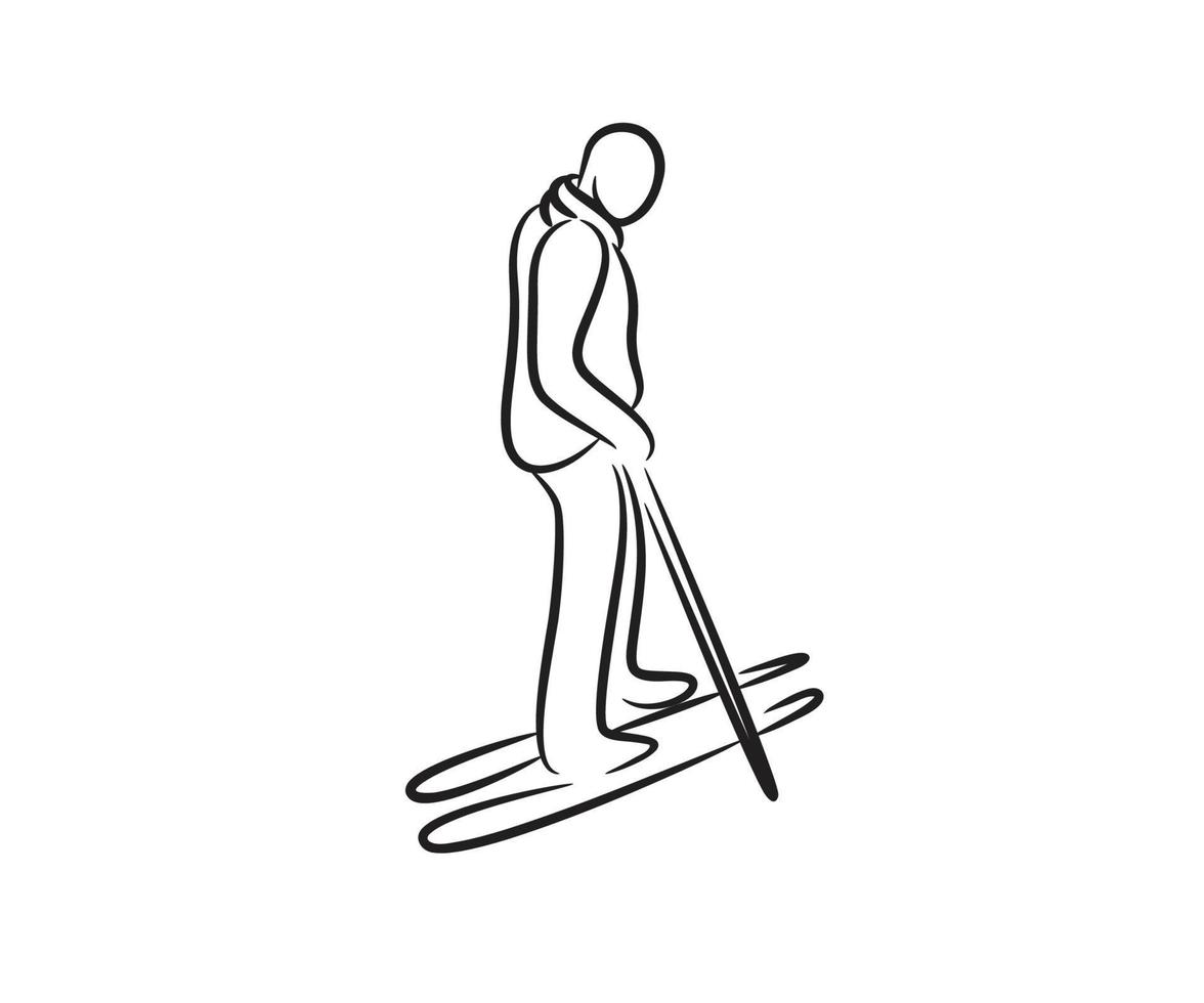 illustrazione vettoriale sciatore disegnato a mano