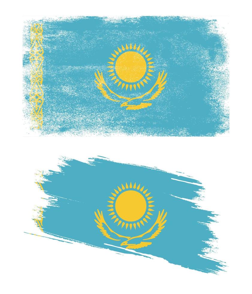 bandiera del kazakistan con texture grunge vettore