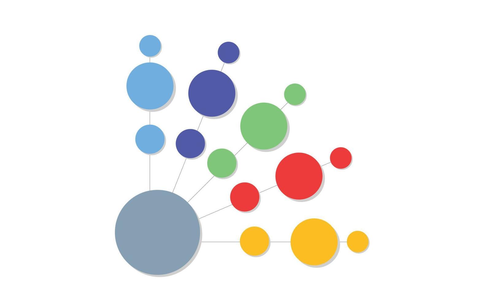 illustrazione vettoriale creativa del modello di infografica mappa mentale isolato su sfondo trasparente con posto per i tuoi contenuti.