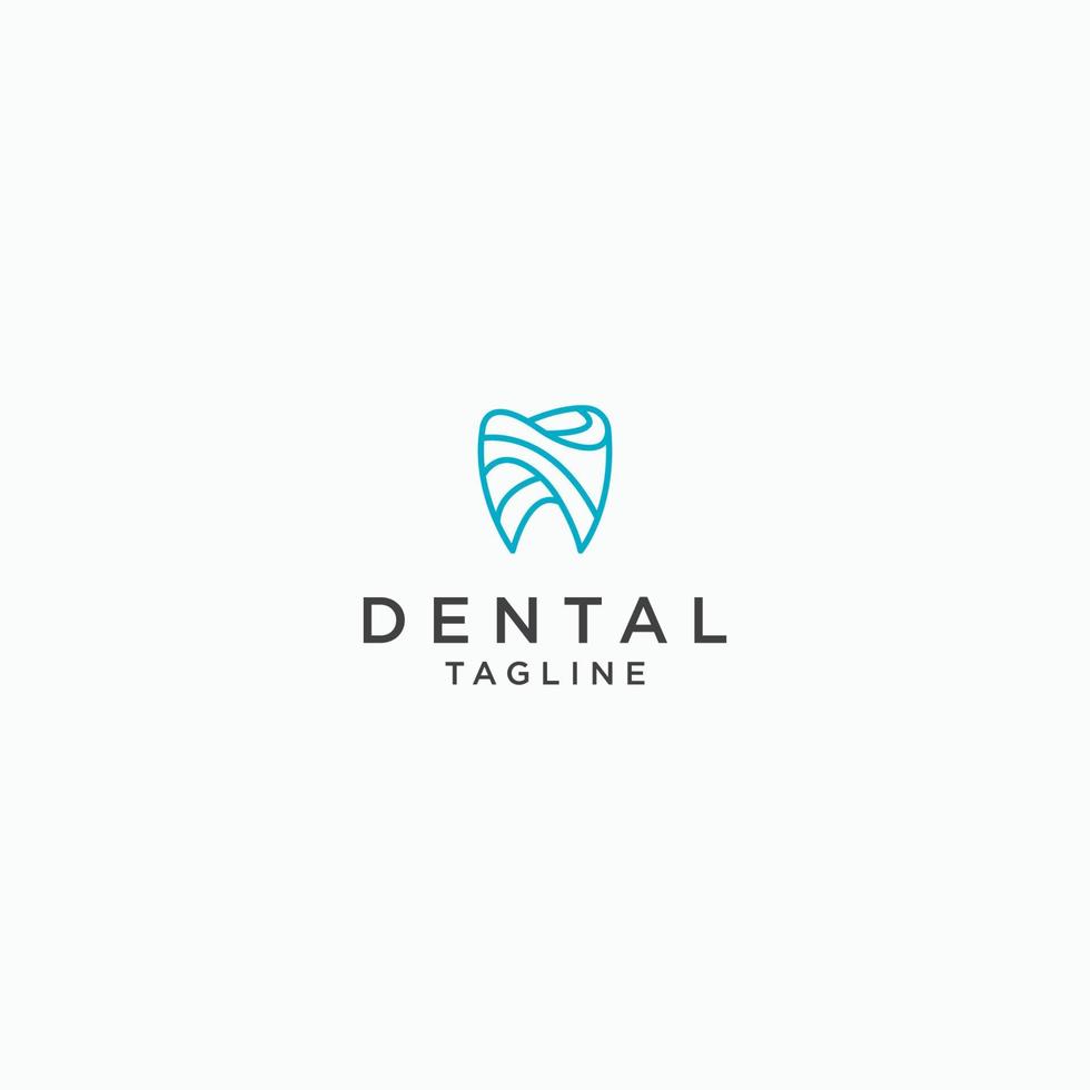 modello di progettazione dell'icona del logo dentale del dente. vettore piatto semplice, moderno e minimalista