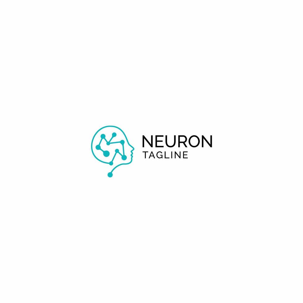 vettore piatto del modello di progettazione del logo neuro o neurone