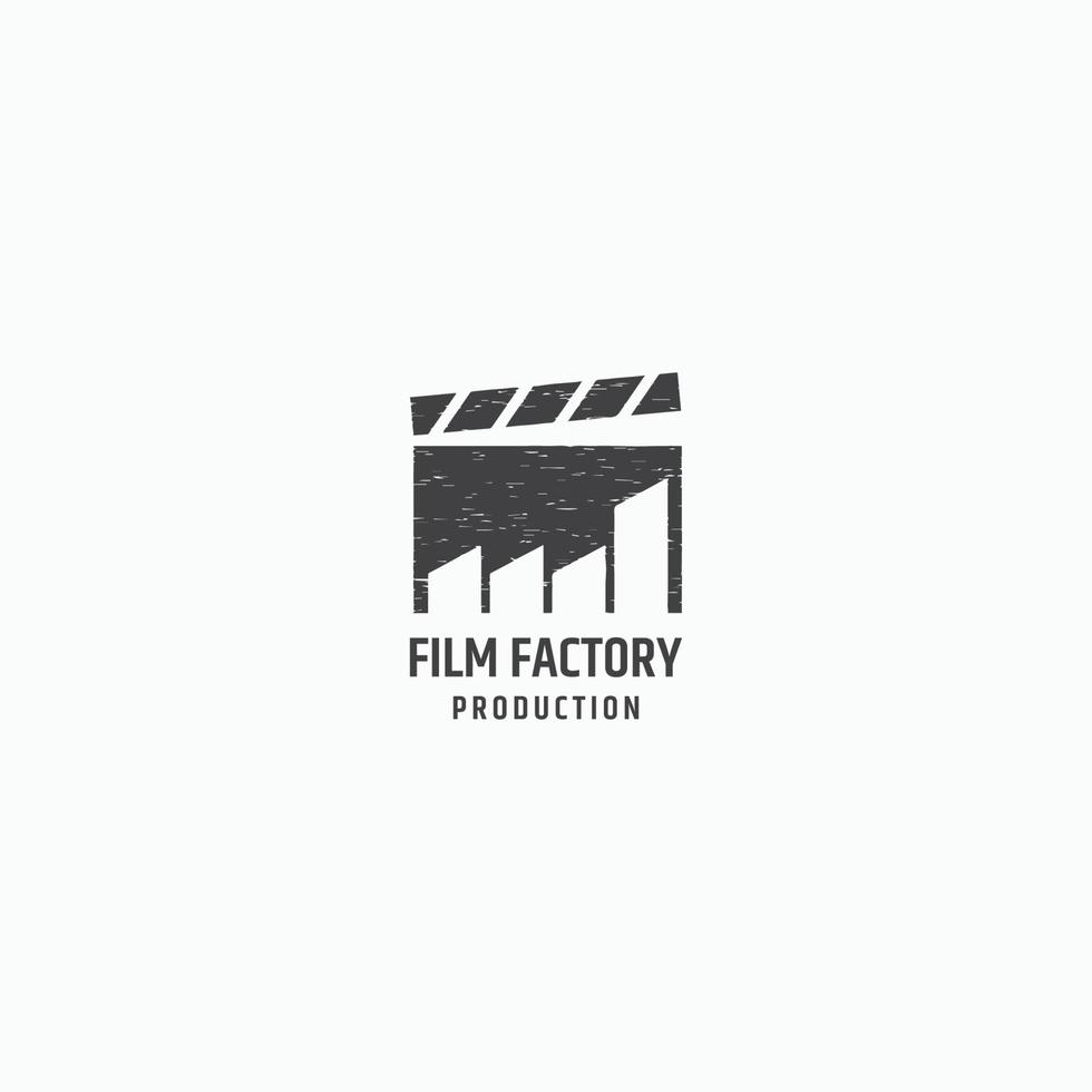 modello di progettazione dell'icona del logo di produzione multimediale della fabbrica di film vettore