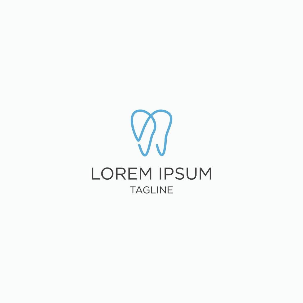 modello di progettazione dell'icona del logo dentale del dente. vettore piatto semplice, moderno e minimalista