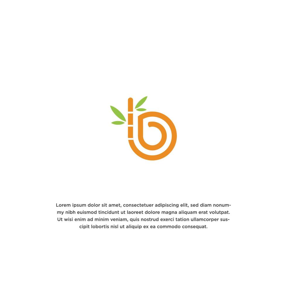 illustrazione vettoriale del modello di progettazione del logo di bambù della lettera b