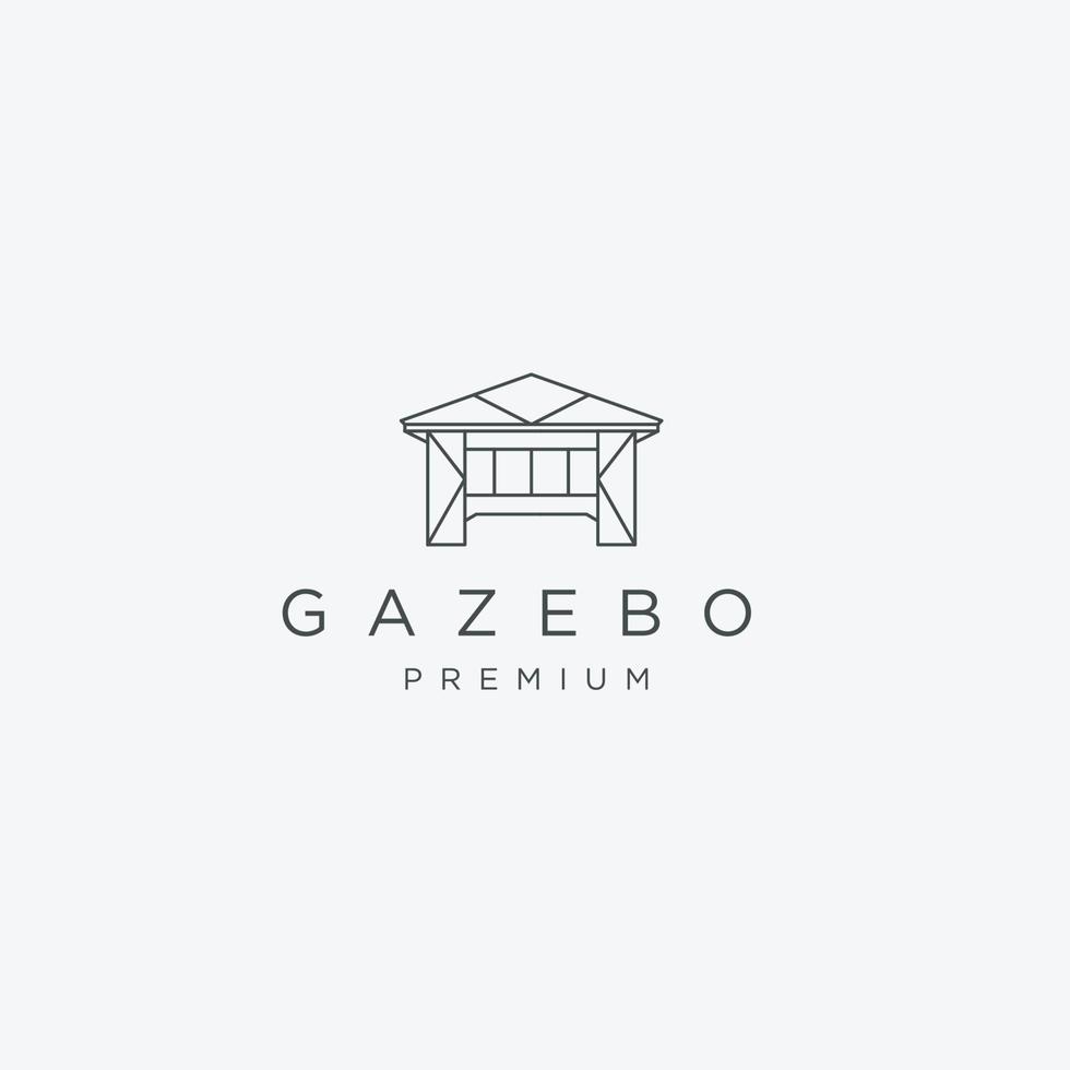 gazebo casa logo icona design template minimalista moderno vettore