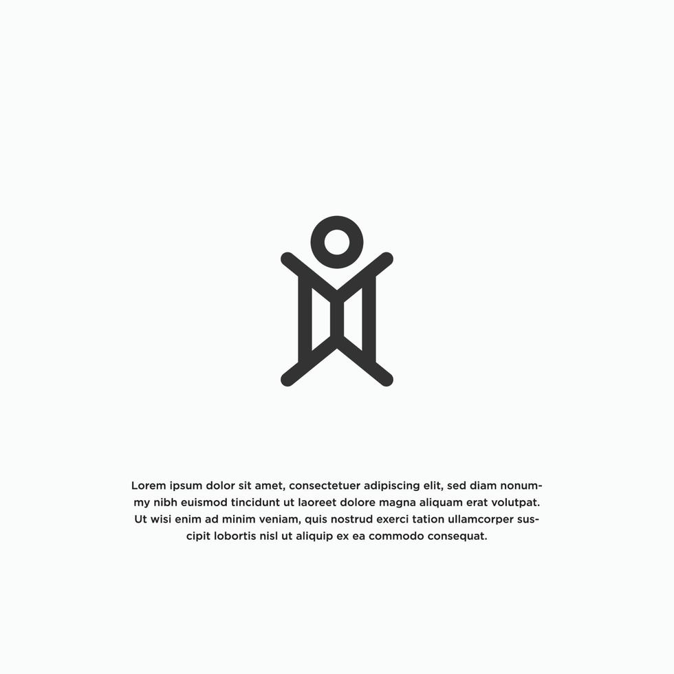stick man figura logo icona modello di progettazione illustrazione vettoriale