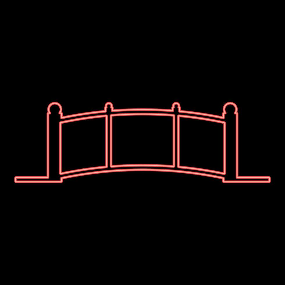 immagine di stile piatto dell'illustrazione di vettore di colore rosso del ponte al neon