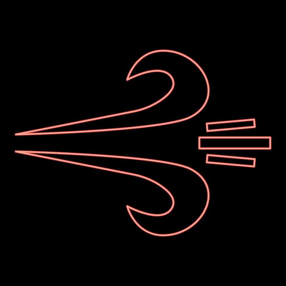 immagine di stile piatto dell'illustrazione di vettore di colore rosso del vento al neon