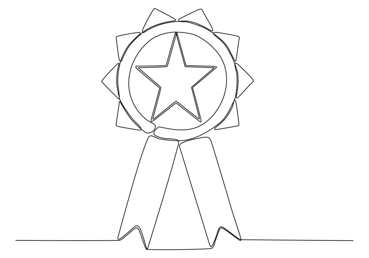 distintivo del premio per la garanzia della qualità del disegno a linea continua, scelta premium, illustrazione vettoriale del concetto di garanzia del buon prodotto