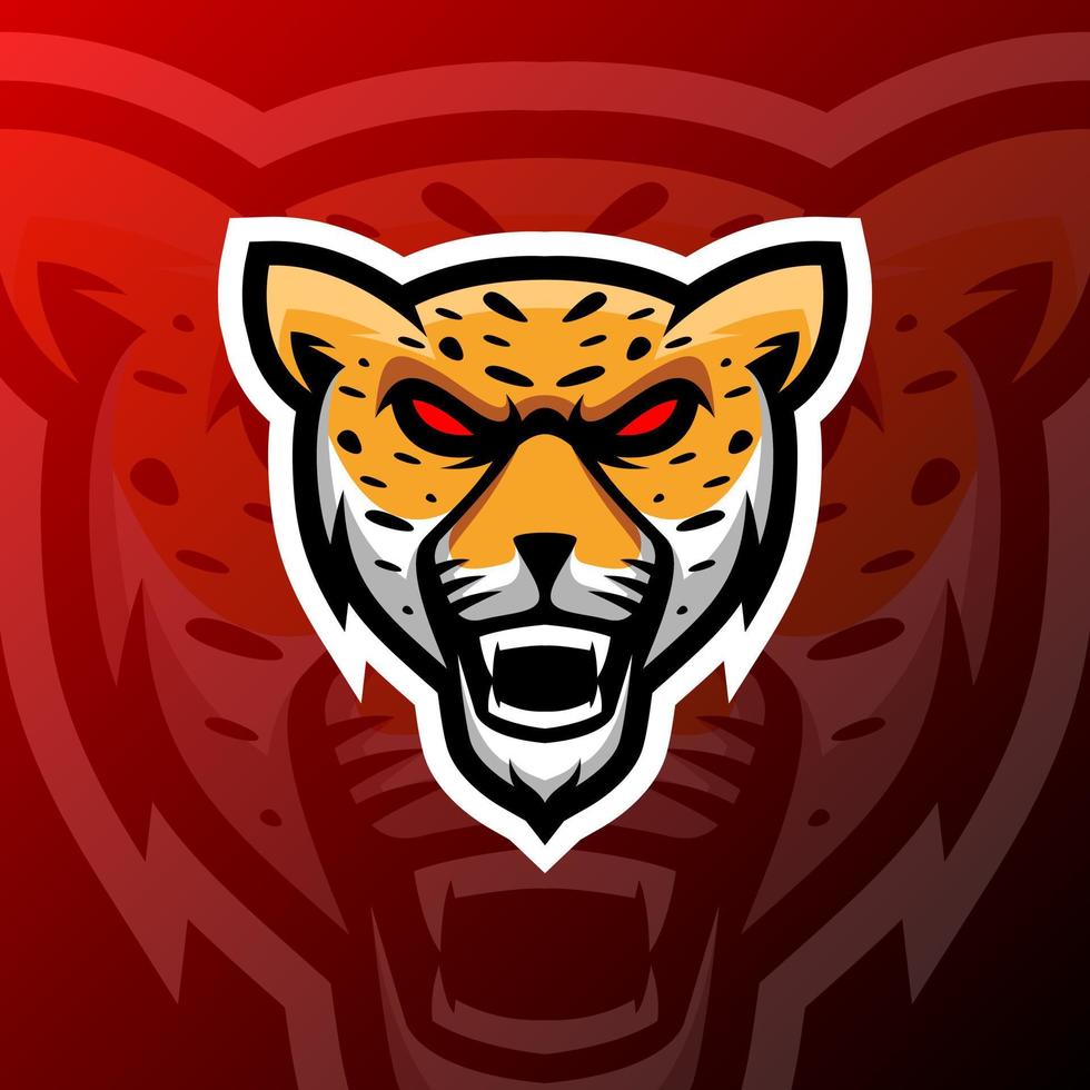 illustrazione grafica vettoriale di un ghepardo arrabbiato in stile logo esport. perfetto per la squadra di gioco o il logo del prodotto