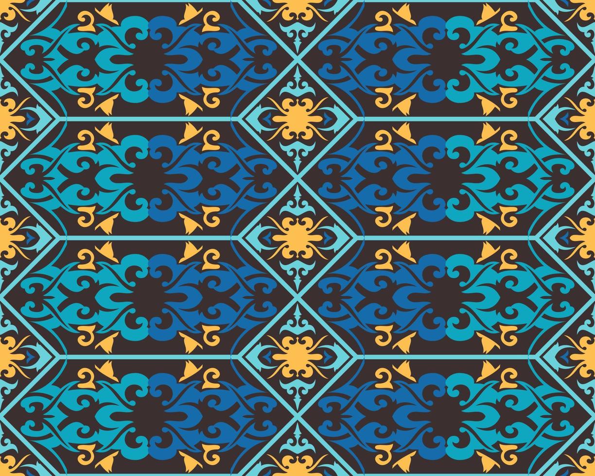 patern senza cuciture di dayak etnico pattern.traditional tessuto indonesiano motivo.borneo pattern. ispirazione per il design vettoriale. tessuto creativo per moda o stoffa vettore