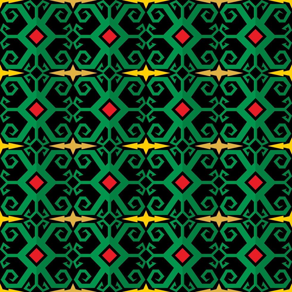 patern senza cuciture di dayak etnico pattern.traditional tessuto indonesiano motivo.borneo pattern. ispirazione per il design vettoriale. tessuto creativo per moda o stoffa vettore