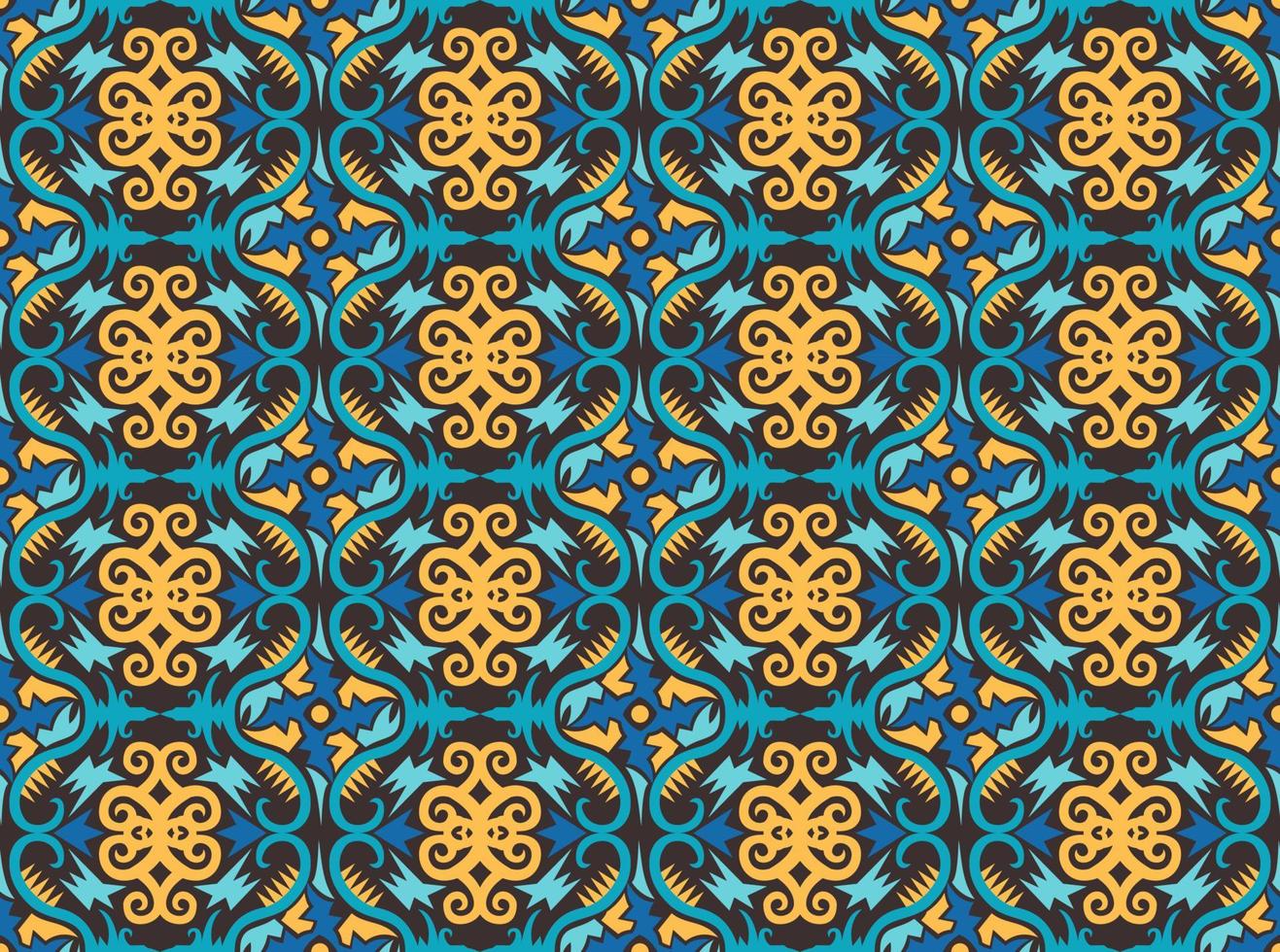 patern senza cuciture di dayak etnico pattern.traditional tessuto indonesiano motivo.borneo pattern. ispirazione per il design vettoriale. tessuto creativo per moda o stoffa vettore