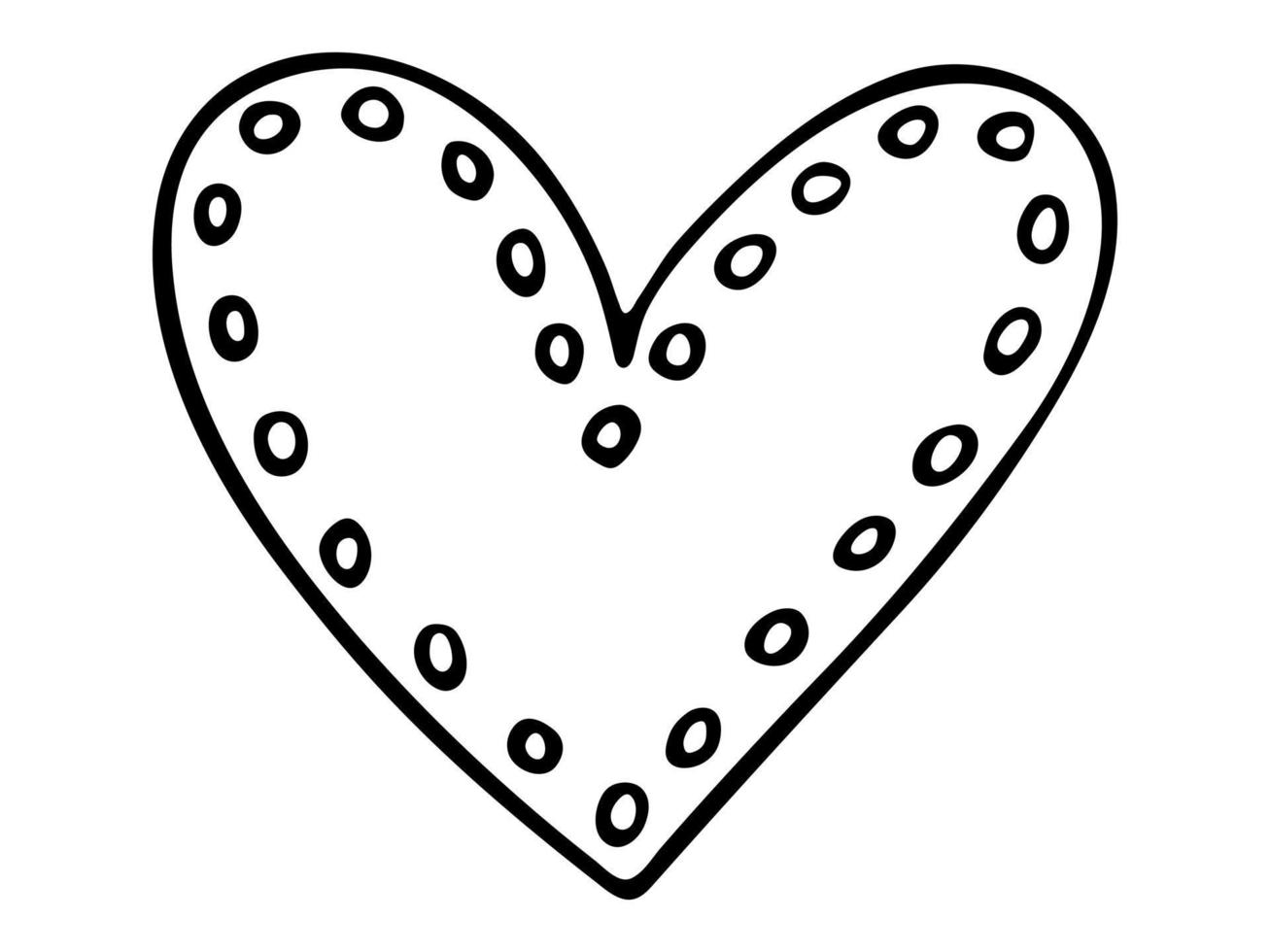 semplice illustrazione del cuore disegnato a mano. carino doodle del cuore di san valentino. clipart d'amore vettore