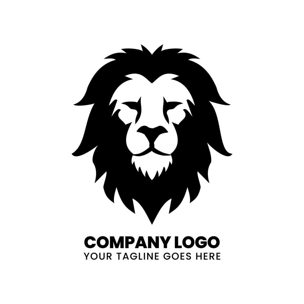 modelli di logo, vettori e simboli con una testa di leone in bianco e nero