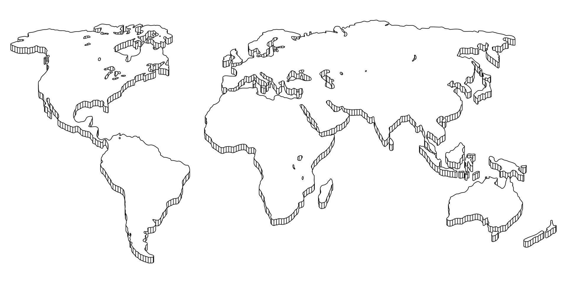 stile fumetto mappa del mondo. vettore