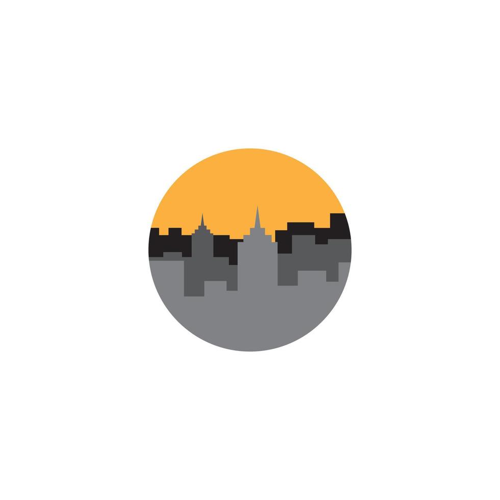 città edificio logo metropolitano icona vettore simbolo illustrazione design minimalista