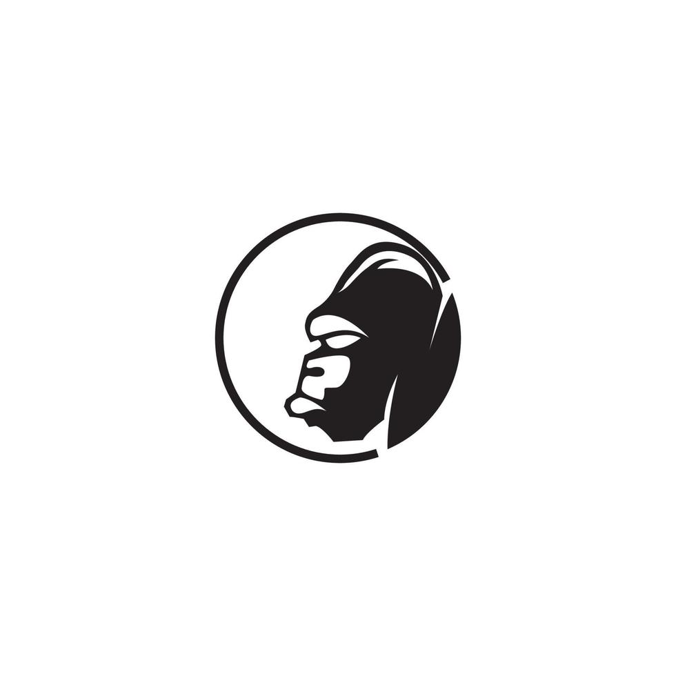 disegno dell'illustrazione di simbolo di vettore dell'icona del logo della siluetta della testa di gorilla