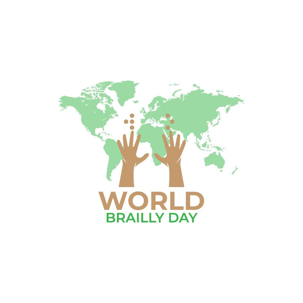 modello di progettazione dell'illustrazione di vettore del fondo del logo della giornata mondiale del braille