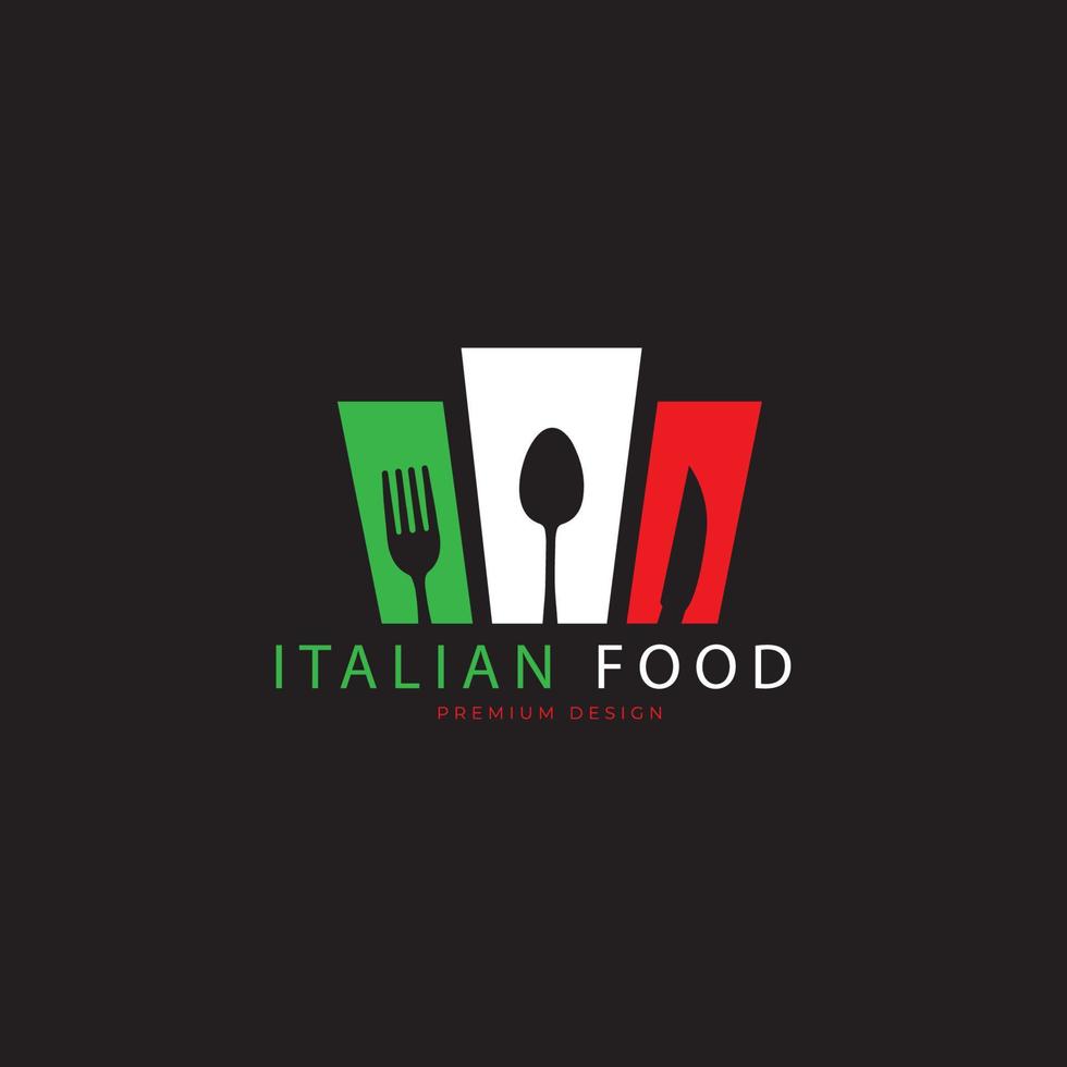 modello di progettazione dell'illustrazione dell'icona del simbolo di vettore del logo del ristorante di cibo italiano