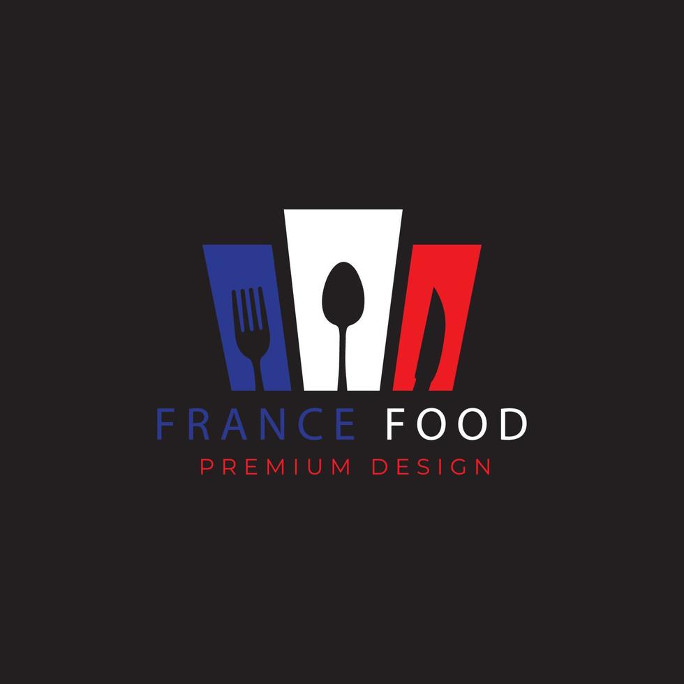 Francia cibo ristorante tradizionale logo vettore simbolo icona illustrazione modello di progettazione