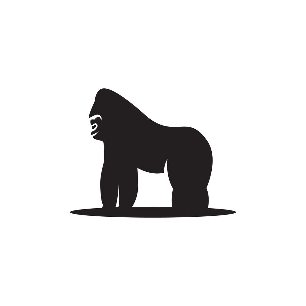 disegno dell'illustrazione di simbolo dell'icona di vettore della siluetta del logo della gorilla