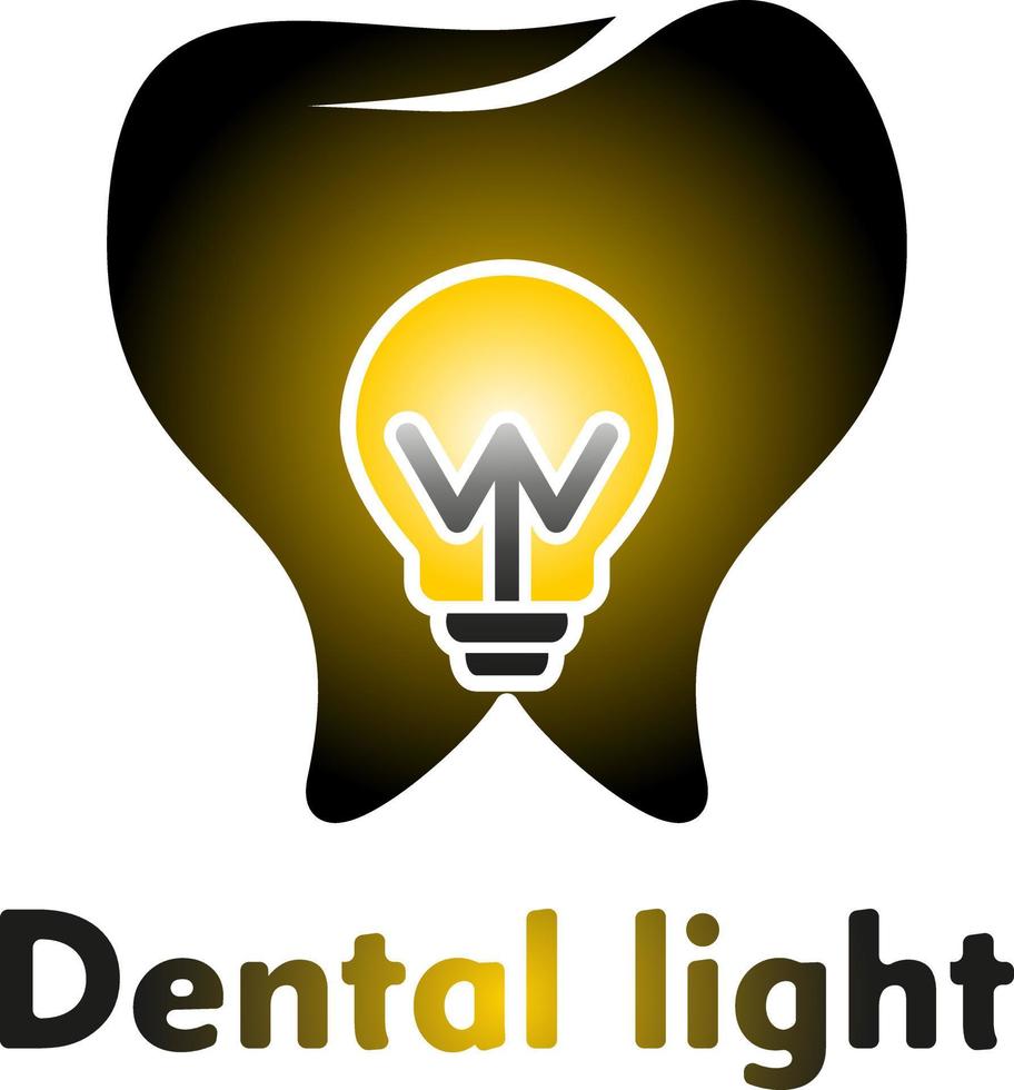 icona di idea creativa lampadina dentale. stile di design piatto vettore
