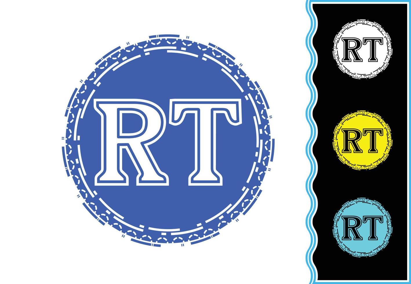 rt lettera nuovo logo e modello di progettazione icona vettore