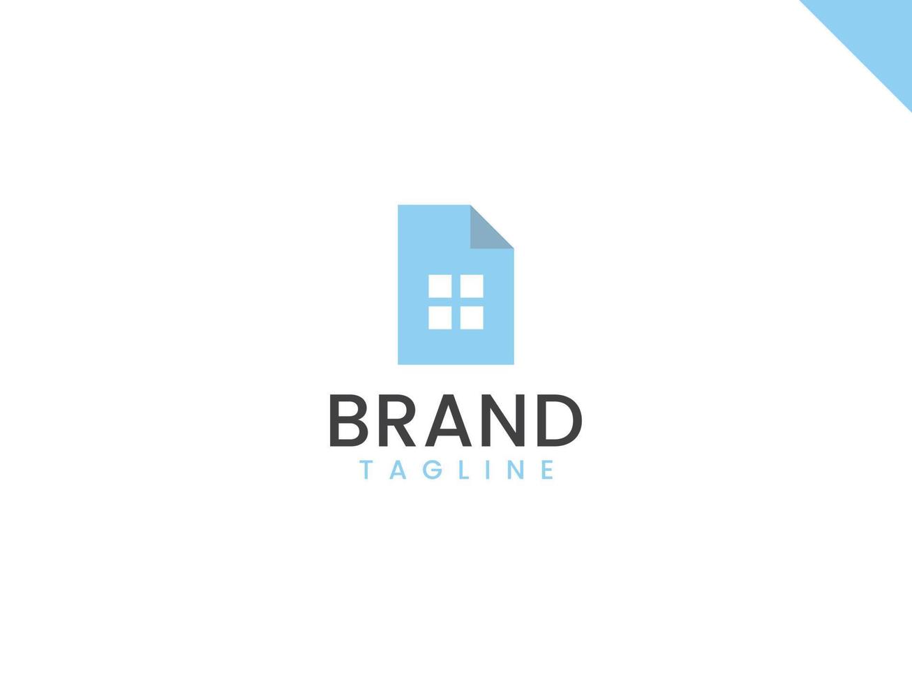 modello di logo del documento immobiliare, documento e concetto di casa vettore