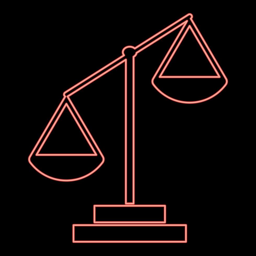 immagine di stile piatto dell'illustrazione di vettore di colore rosso della scala della legge al neon