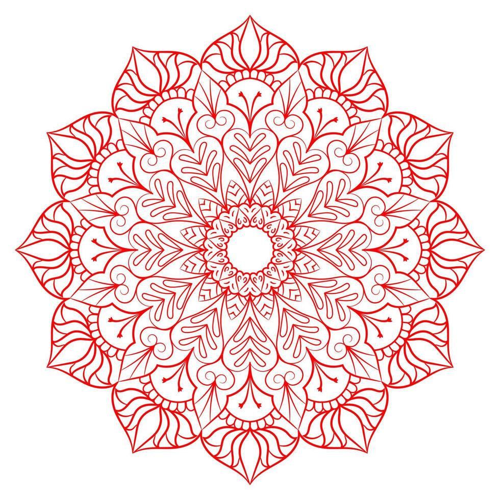 modello mandala per la pagina del libro da colorare. mandala rotonda con stile floreale. vettore