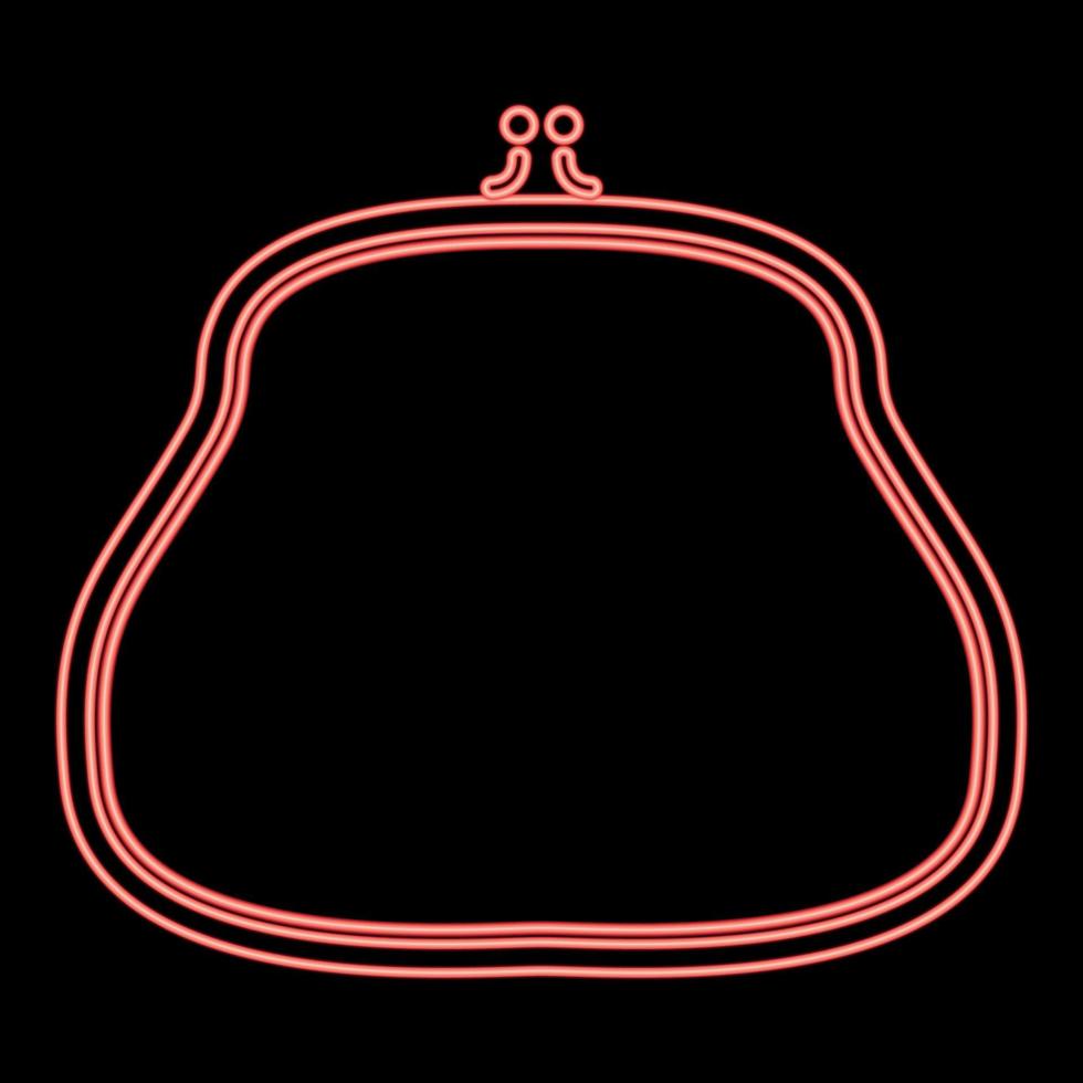 borsa al neon colore rosso illustrazione vettoriale immagine in stile piatto