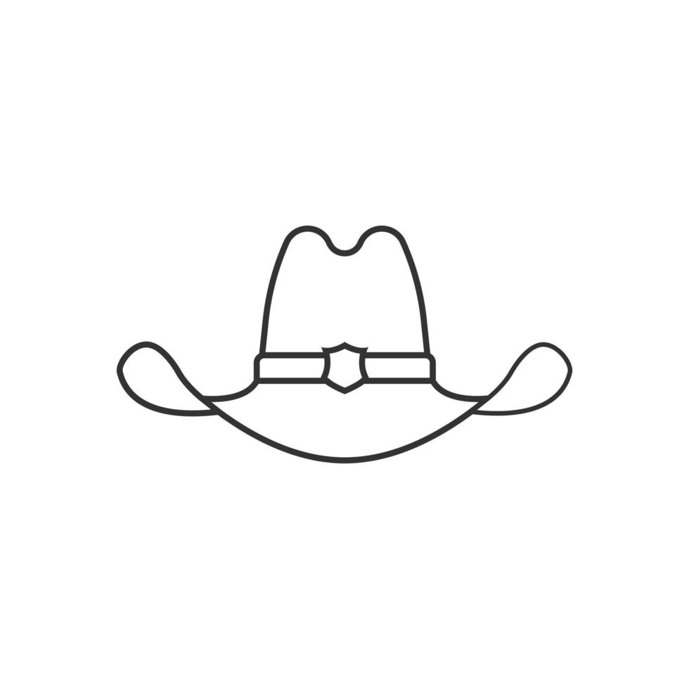 illustrazione di vettore dell'icona di clip art di vettore del cappello da cowboy