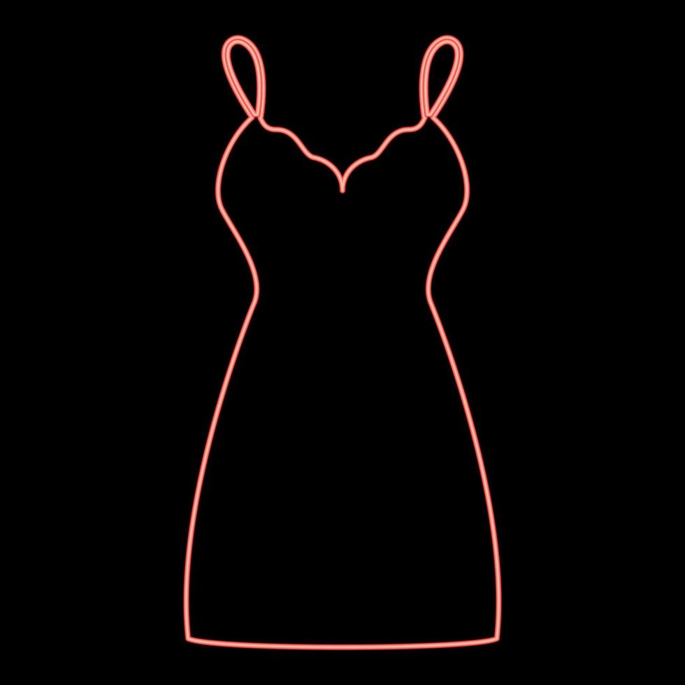 combinazione di prendisole al neon o immagine in stile piatto dell'illustrazione vettoriale di colore rosso della camicia da notte