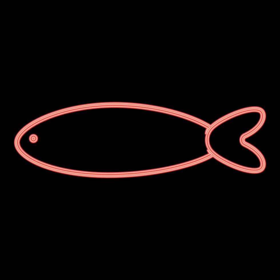 immagine di stile piatto dell'illustrazione di vettore di colore rosso dei pesci al neon